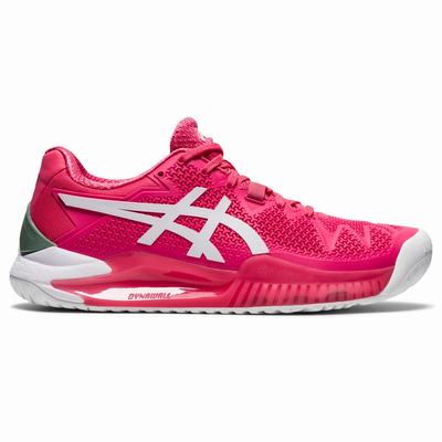 Asics Gel-Resolution 8 - Naisten Tenniskengät - Pinkki/Valkoinen